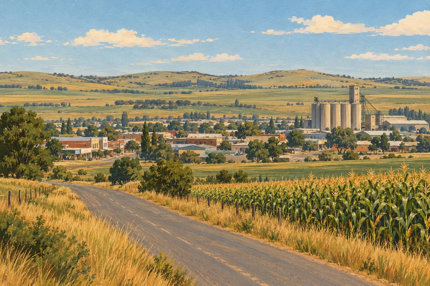 Highveld agriculture and town services — representative illustration for Bethal